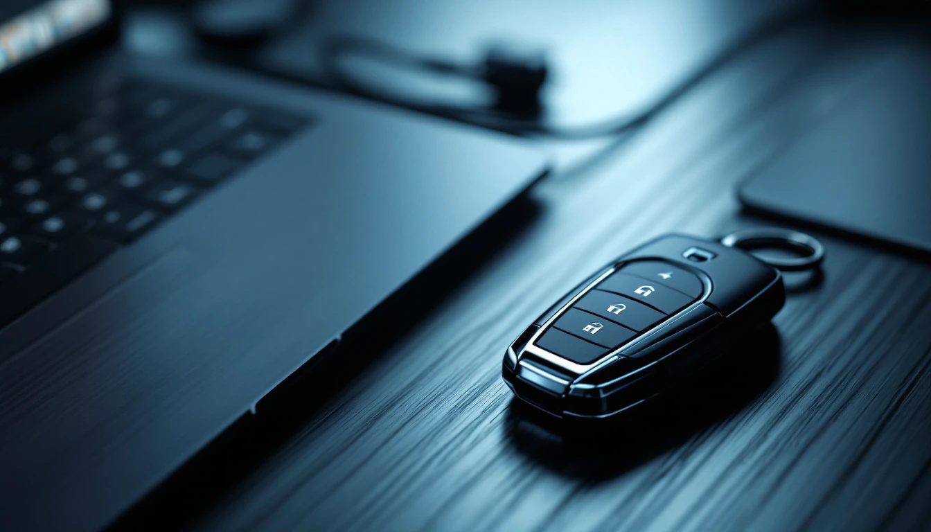 Audi Q5 advanced key being programmed by a mobile automotive locksmith in Fort Worth, Texas