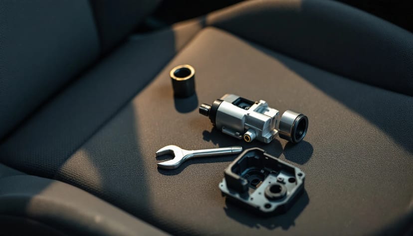 Chevrolet Cruze steering column with the shrouds removed during a mobile ignition repair in Fort Worth
