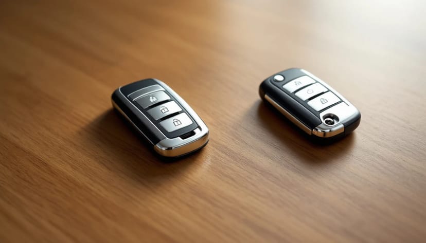 Chevrolet Traverse remote-head key and proximity smart fob laid out for a Fort Worth spare-key programming