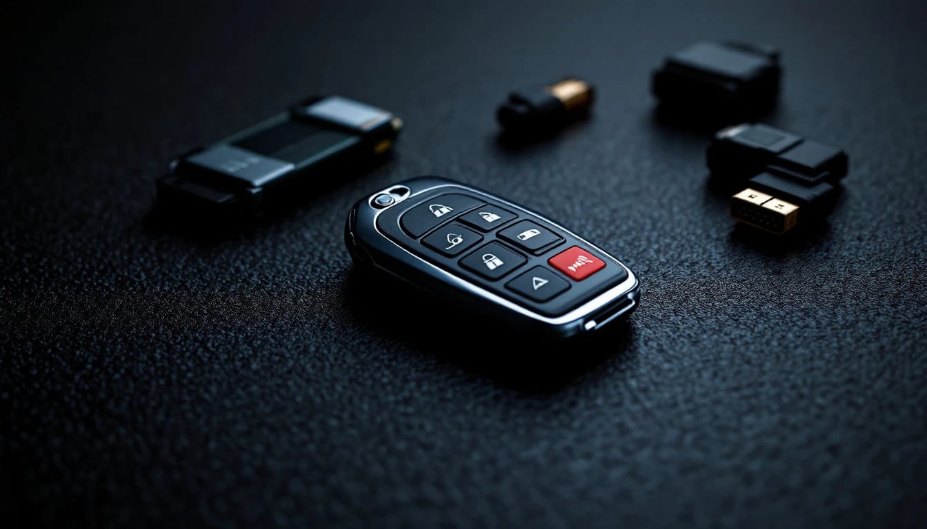 Dodge Charger smart proximity fob with the emergency blade extended during a Fort Worth mobile key replacement service call
