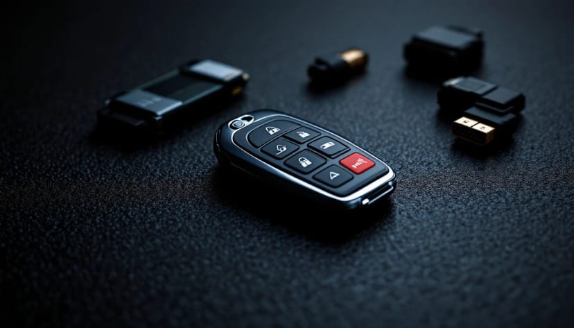 Dodge Charger smart proximity fob with the emergency blade extended during a Fort Worth mobile key replacement service call