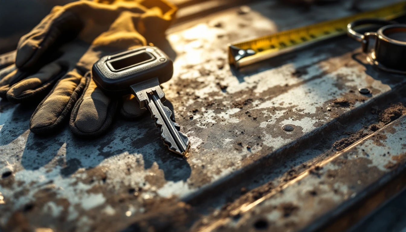 Ford Super Duty F-250 key being programmed by a mobile automotive locksmith in Fort Worth, Texas