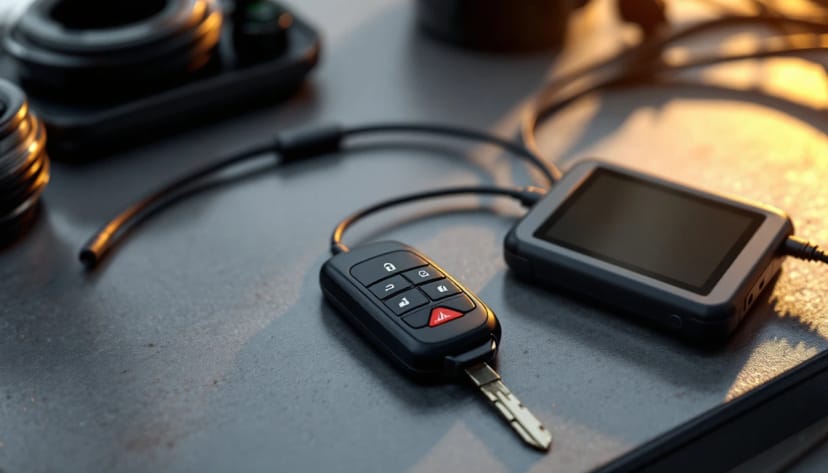 Honda Odyssey Smart Entry proximity fob and transponder key laid out for a Fort Worth key fob programming job