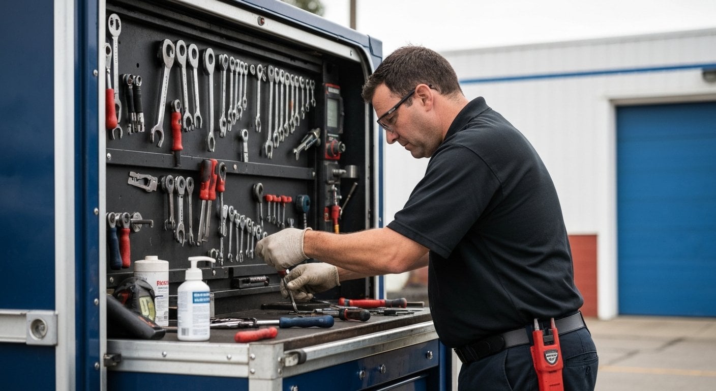 Mobile automotive locksmith repairing a car door lock cylinder in Fort Worth, Texas