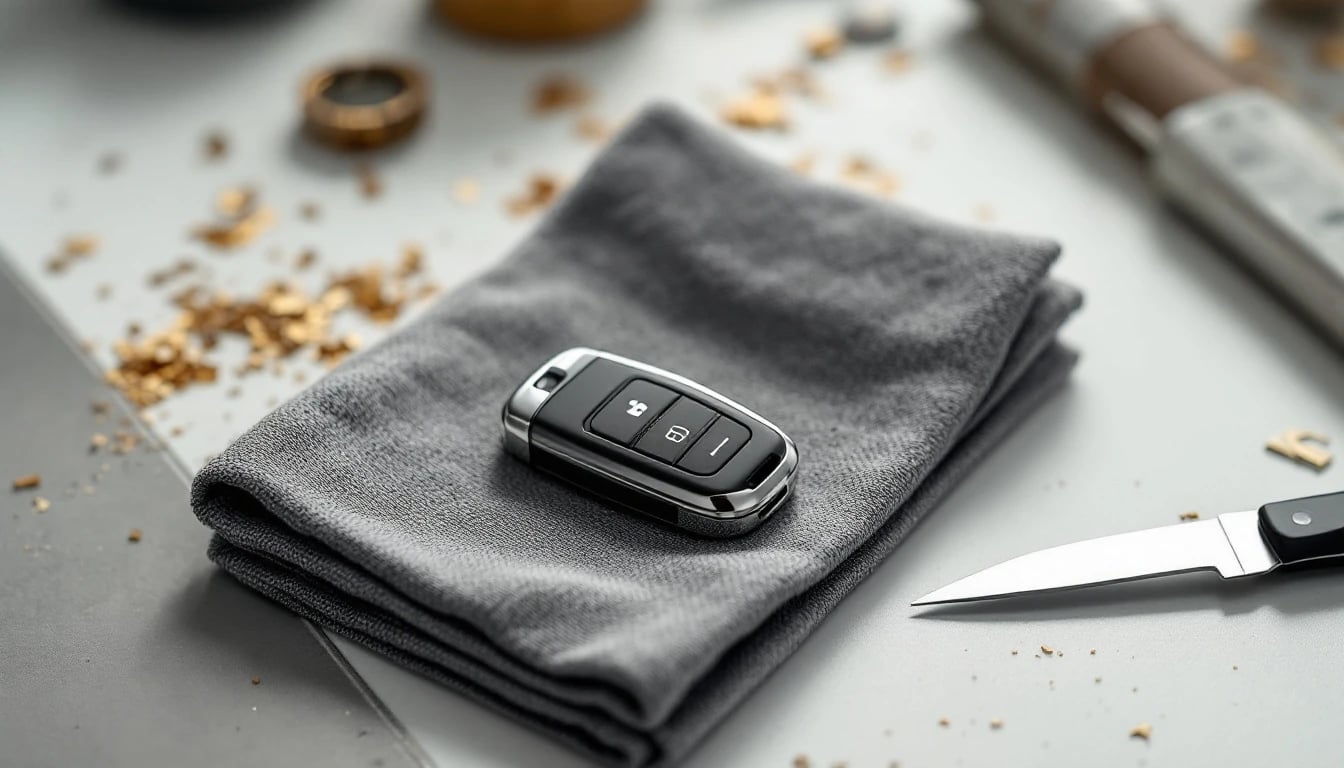 Toyota RAV4 Smart Key fob being programmed by a mobile automotive locksmith in Fort Worth, Texas