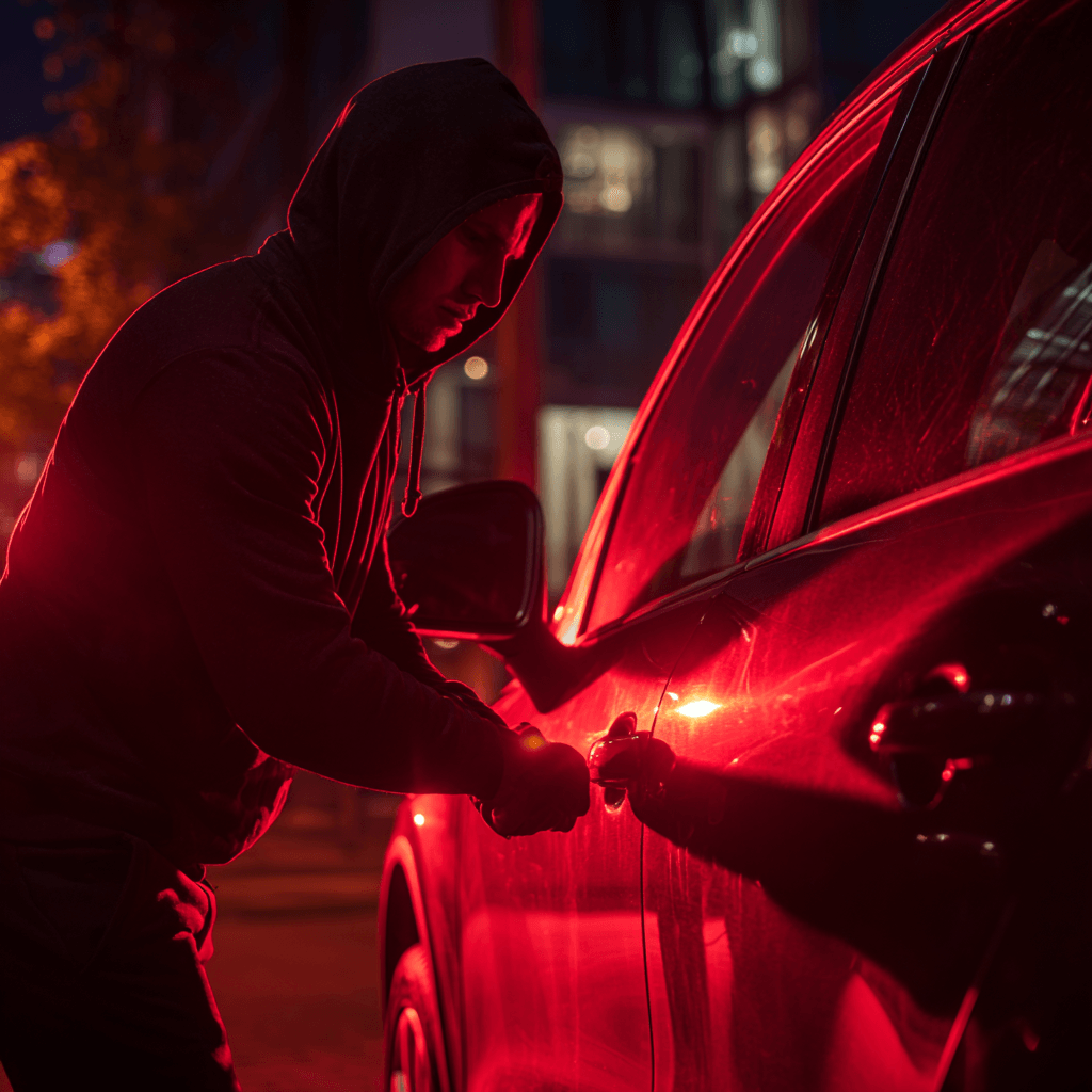 Emergency car locksmith unlocking vehicle at night in Fort Worth TX - fast mobile lockout service