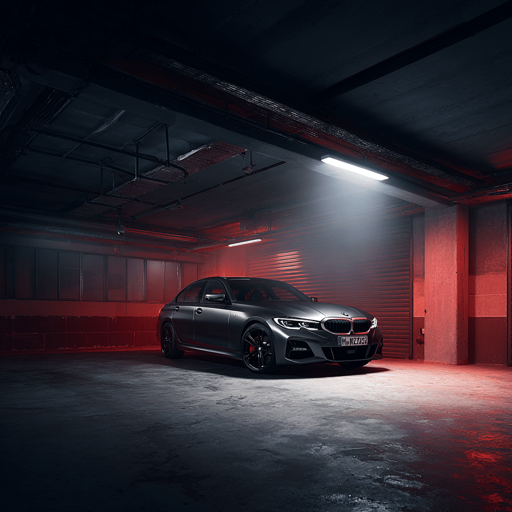 BMW in dark garage - European car locksmith specializing in BMW Mercedes Audi in Fort Worth TX